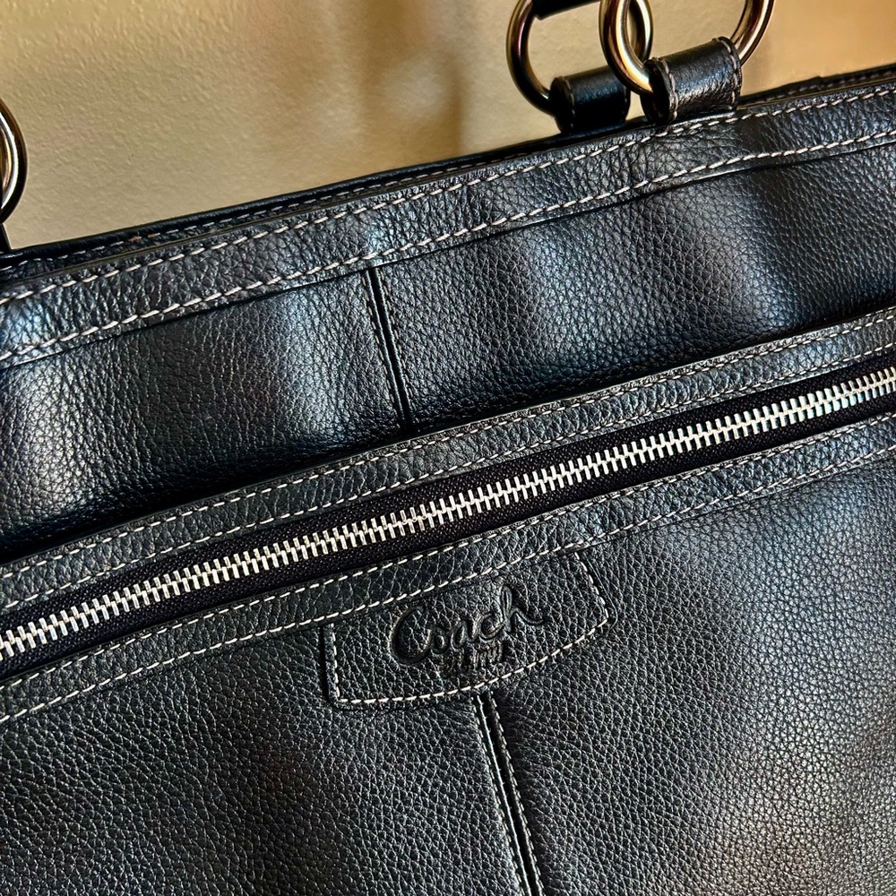 Coach Black Leather Business Tote - Picture 3 of 10
